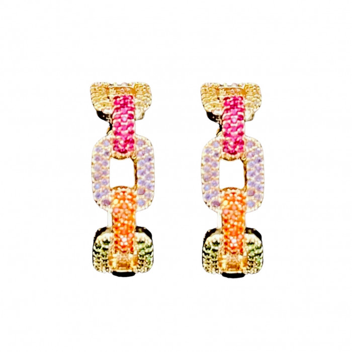 Серьги Multicolor Chain