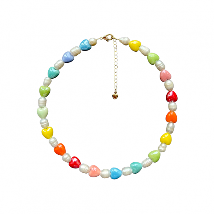 Колье Candy Pearl Hearts