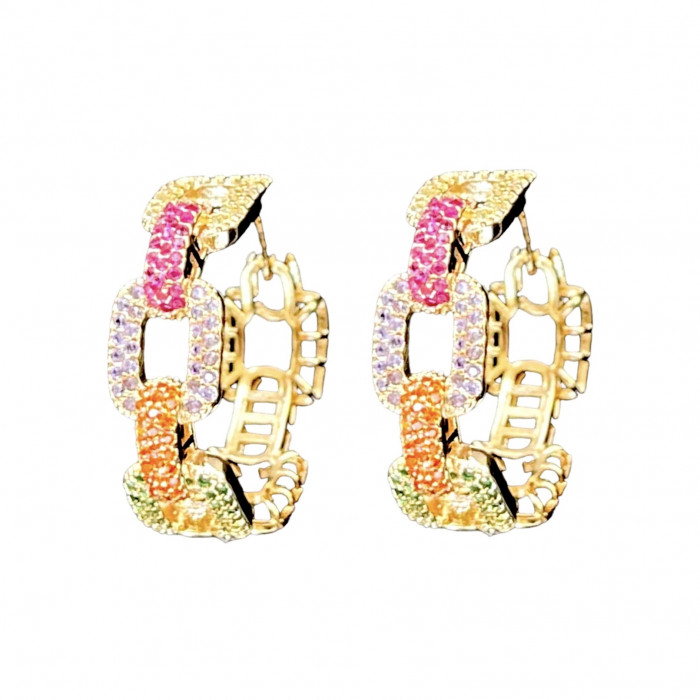 Серьги Multicolor Chain