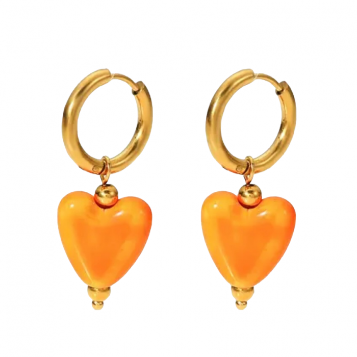 Серьги Orange Hearts